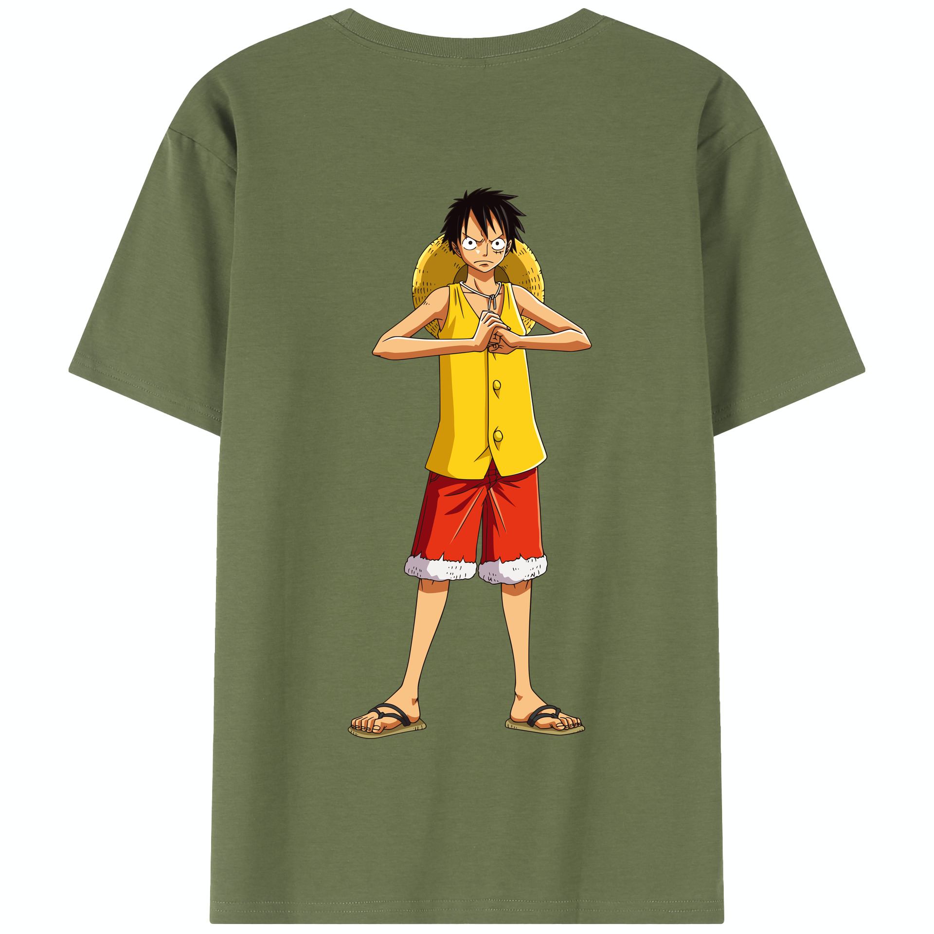 ワンピース モンキー・D・ルフィ ONE PIECE Monkey D. Luffy 綿100％半袖Tシャツ（背面プリント）